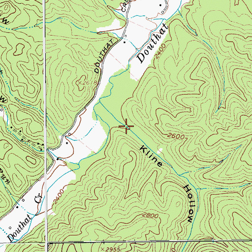 Topographic Map of Kline Hollow, WV