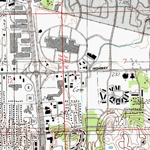 Topographic Map of New Canaan Baptist Church, AL