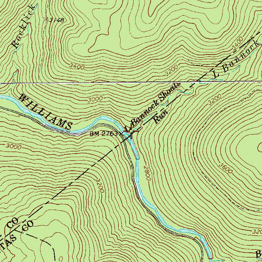 Topographic Map of Little Bannock Shoals Run, WV