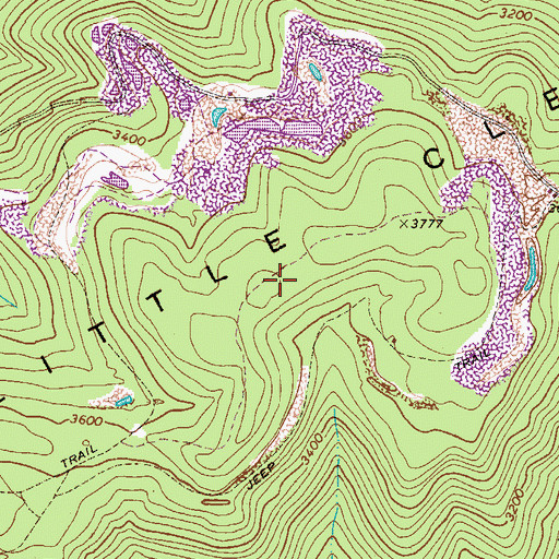 Topographic Map of Little Clear Creek Mountain, WV