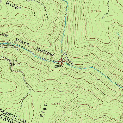 Topographic Map of Little Low Place Hollow, WV