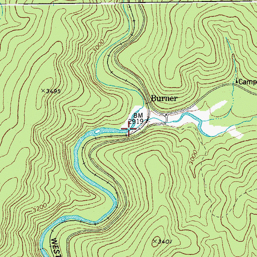 Topographic Map of Little River, WV