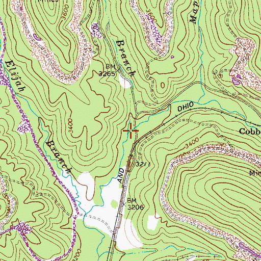 Topographic Map of Long Branch, WV