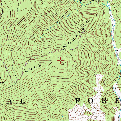 Topographic Map of Loop Mountain, WV