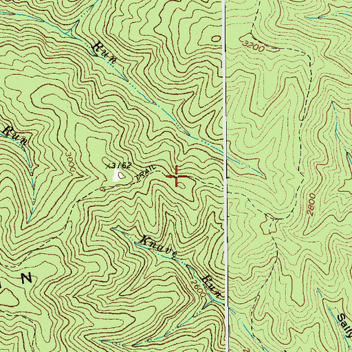 Topographic Map of Marlin Mountain Trail, WV