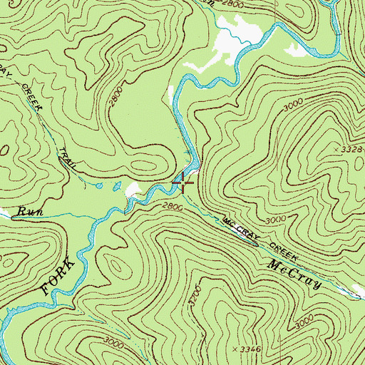 Topographic Map of McCray Creek, WV