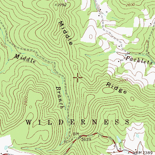 Topographic Map of Middle Ridge, WV