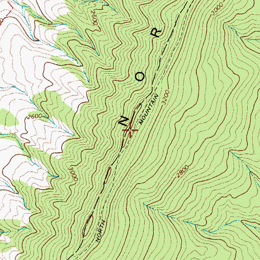 Topographic Map of North Fork Mountain, WV