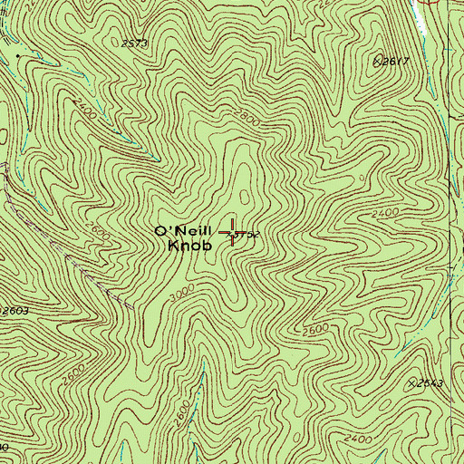 Topographic Map of O'Neill Knob, WV