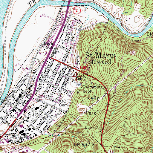 Topographic Map of Park School (historical), WV