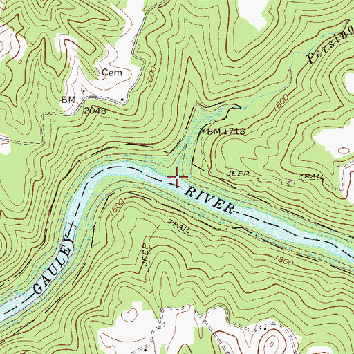 Topographic Map of Persinger Creek, WV