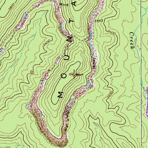 Topographic Map of Pollock Mountain, WV