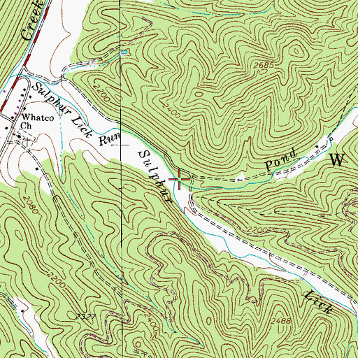 Topographic Map of Pond Lick Run, WV