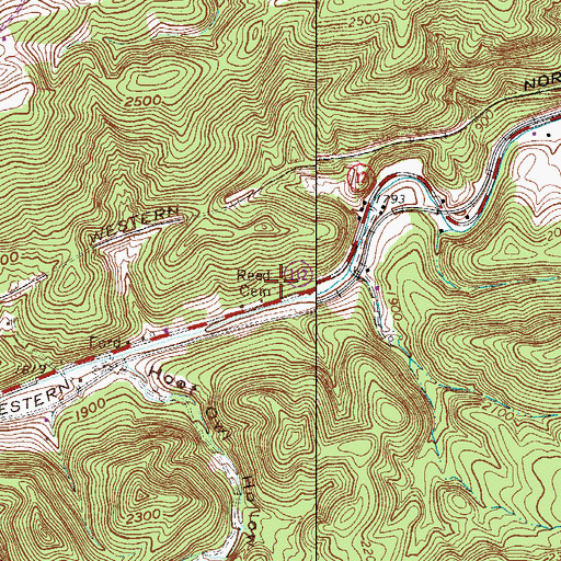 Topographic Map of Reed Cemetery, WV