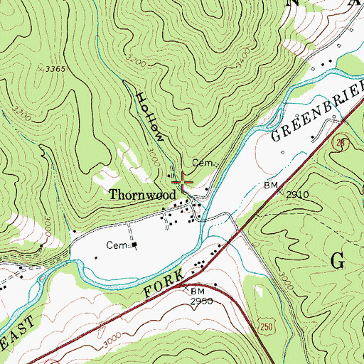 Topographic Map of Reservoir Hollow, WV
