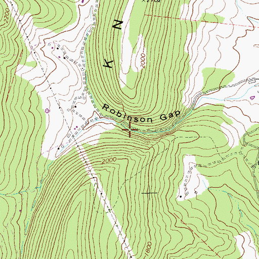 Topographic Map of Robinson Gap, WV