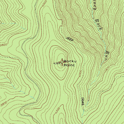 Topographic Map of Rocky Point, WV