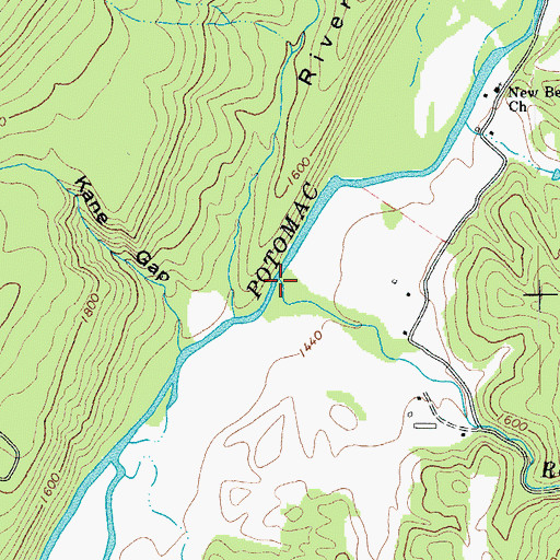 Topographic Map of Rough Run, WV