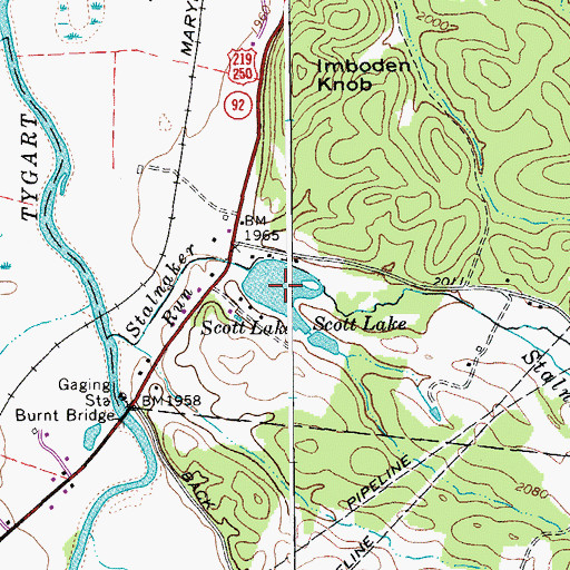 Topographic Map of Scott Lake, WV