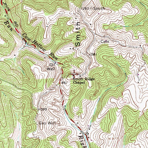Topographic Map of Smith Ridge Chapel, WV