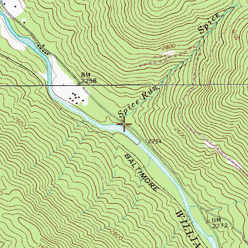 Topographic Map of Spice Run, WV