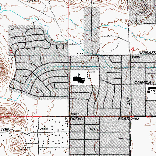 Topographic Map of Pistor Middle School, AZ