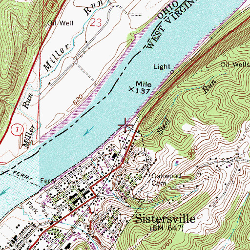 Topographic Map of Steel Run, WV