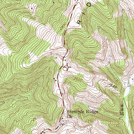 Topographic Map of Stemple Ridge, WV