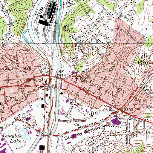 Topographic Map of Thorn Elementary School (historical), WV
