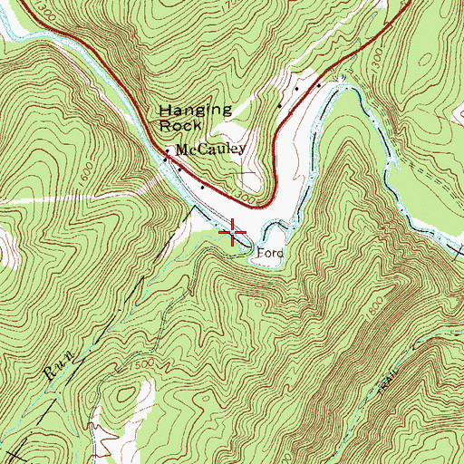 Topographic Map of Three Springs Run, WV