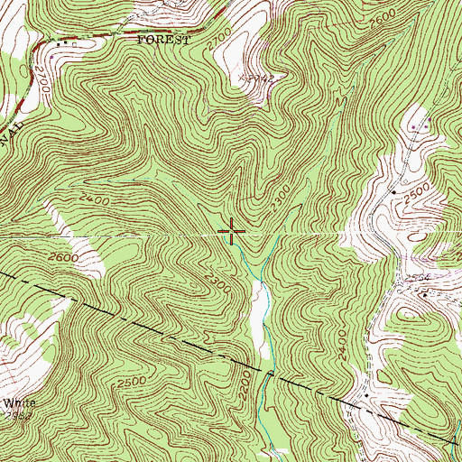 Topographic Map of Thunderstruck Run, WV