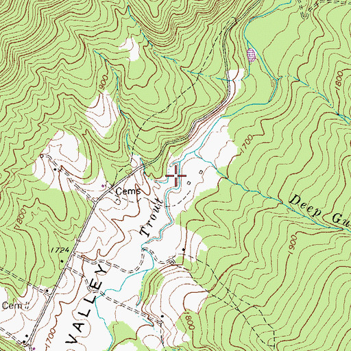 Topographic Map of Trout Run Valley, WV