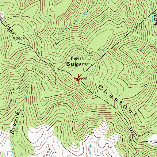Topographic Map of Twin Sugars, WV