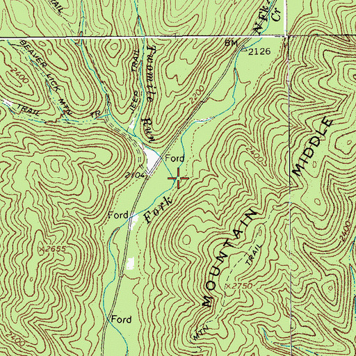 Topographic Map of Twomile Run, WV
