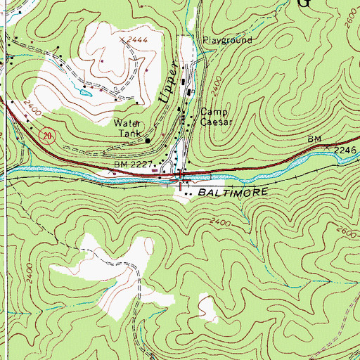Topographic Map of Upper Glade Run, WV