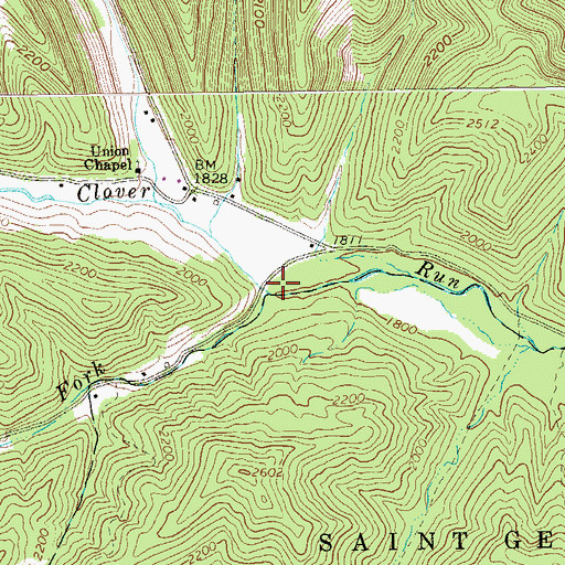 Topographic Map of Valley Fork, WV