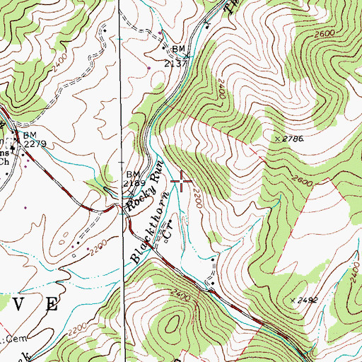 Topographic Map of Whitehorn Creek, WV