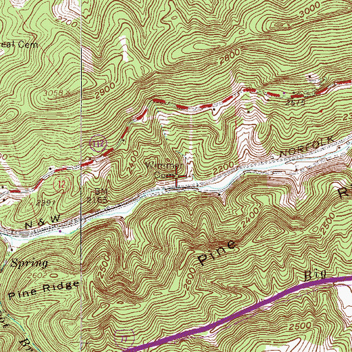 Topographic Map of Wimmer Cemetery, WV