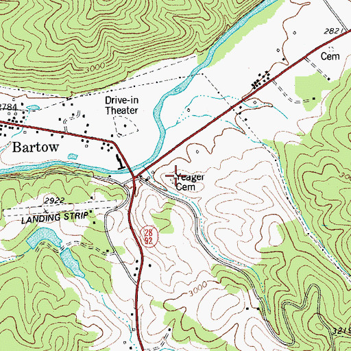 Topographic Map of Yeager Cemetery, WV