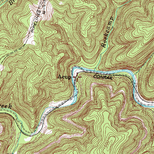 Topographic Map of Acup, WV