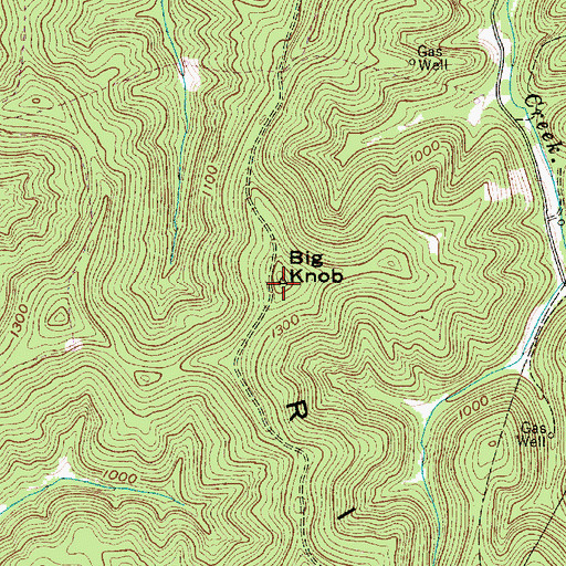 Topographic Map of Big Knob, WV