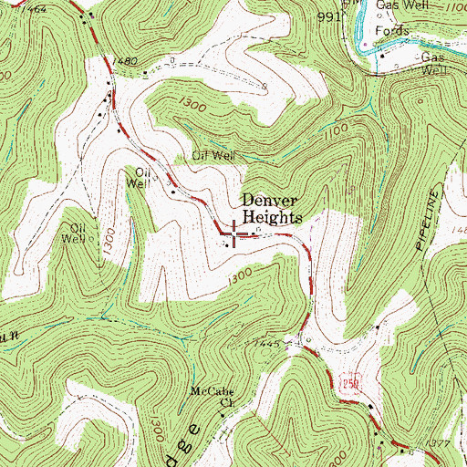 Topographic Map of Denver Heights, WV