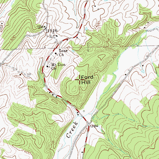 Topographic Map of Ford Hill, WV