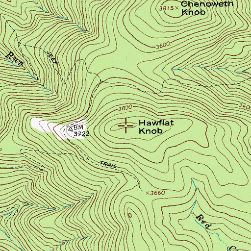 Topographic Map of Hawflat Knob, WV