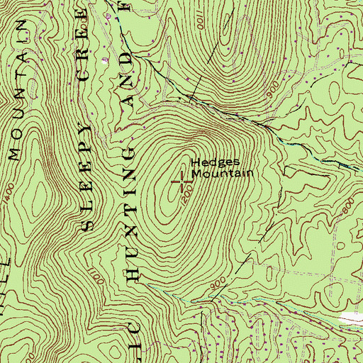 Topographic Map of Hedges Mountain, WV