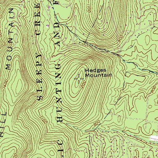 Topographic Map of Hedges Mountain, WV