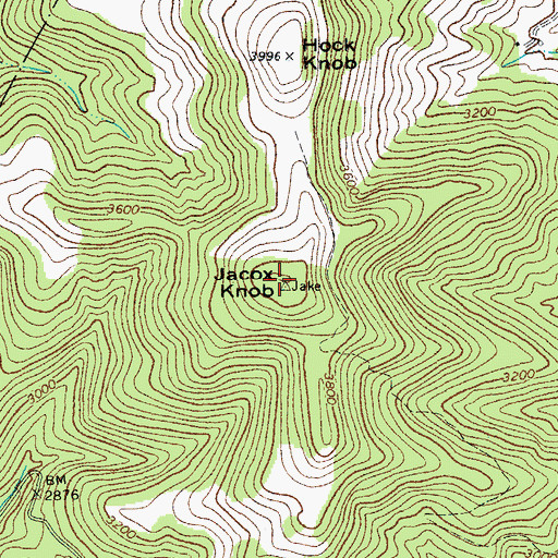 Topographic Map of Jacox Knob, WV