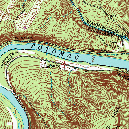 Topographic Map of Lineburg, WV
