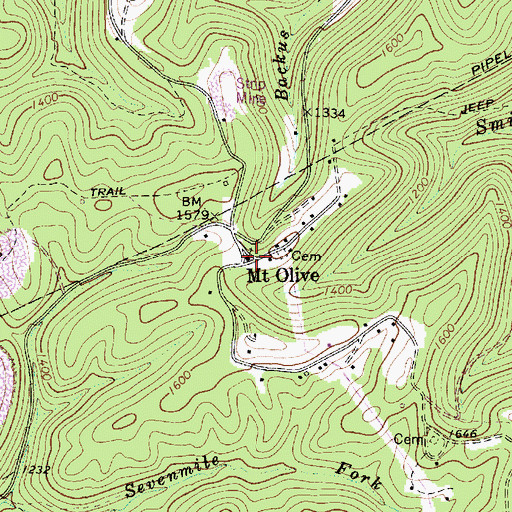 Topographic Map of Mount Olive, WV