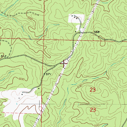 Topographic Map of Piney Woods Church, AL